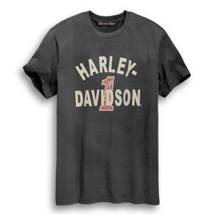 HARLEY DAVIDSON cracked print tee motorcycle sz L